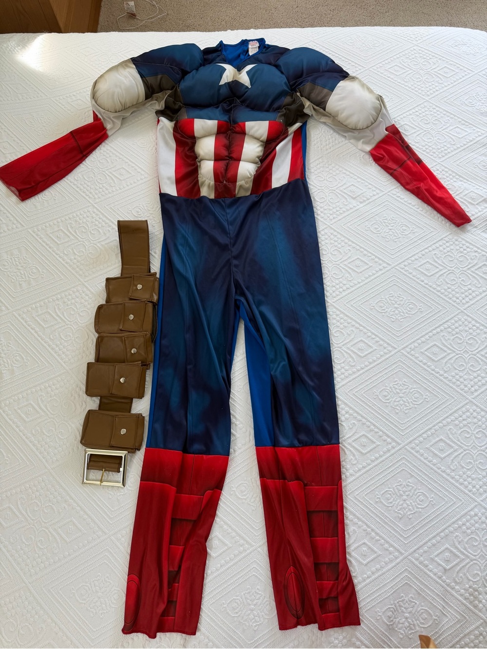 Marvel Captain America Red White Blue Muscle Chest Adult Costume